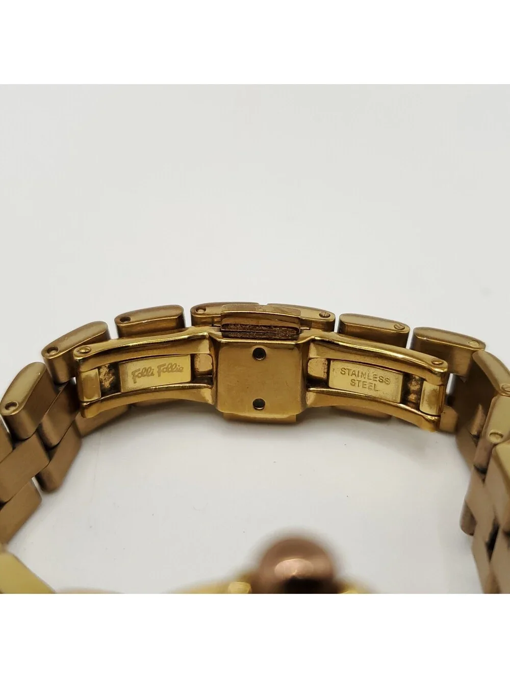 Folli Follie Quartz 29mm Date Dial Rose Gold Tone Womens Watch New Battery